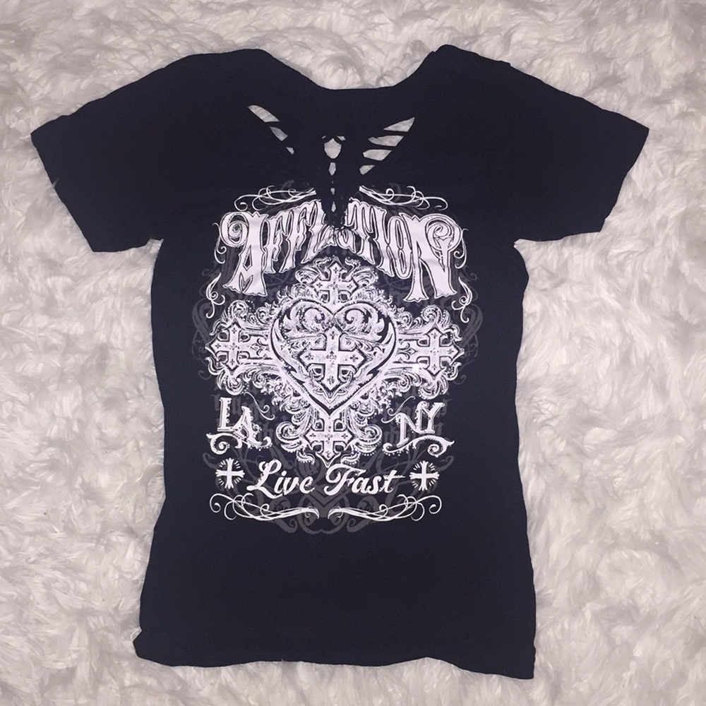 Affliction ripped back top